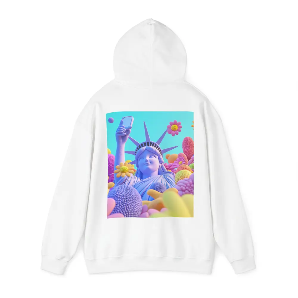 Statue of Liberty Selfie Pastel Floral Pop – Hoodies