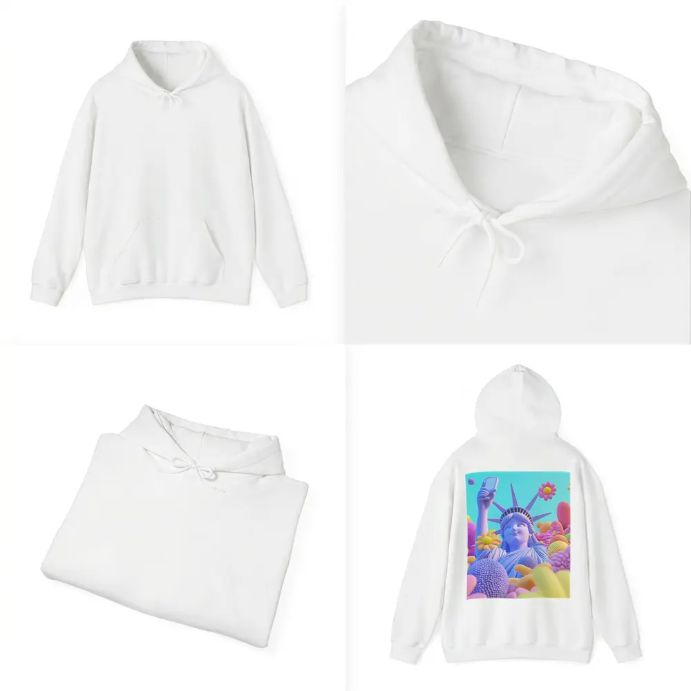 Statue of Liberty Selfie Pastel Floral Pop – Hoodies