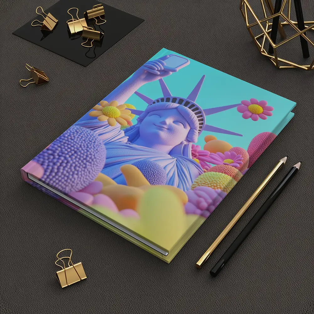 Statue of Liberty Selfie Pastel Floral Pop – Notebooks