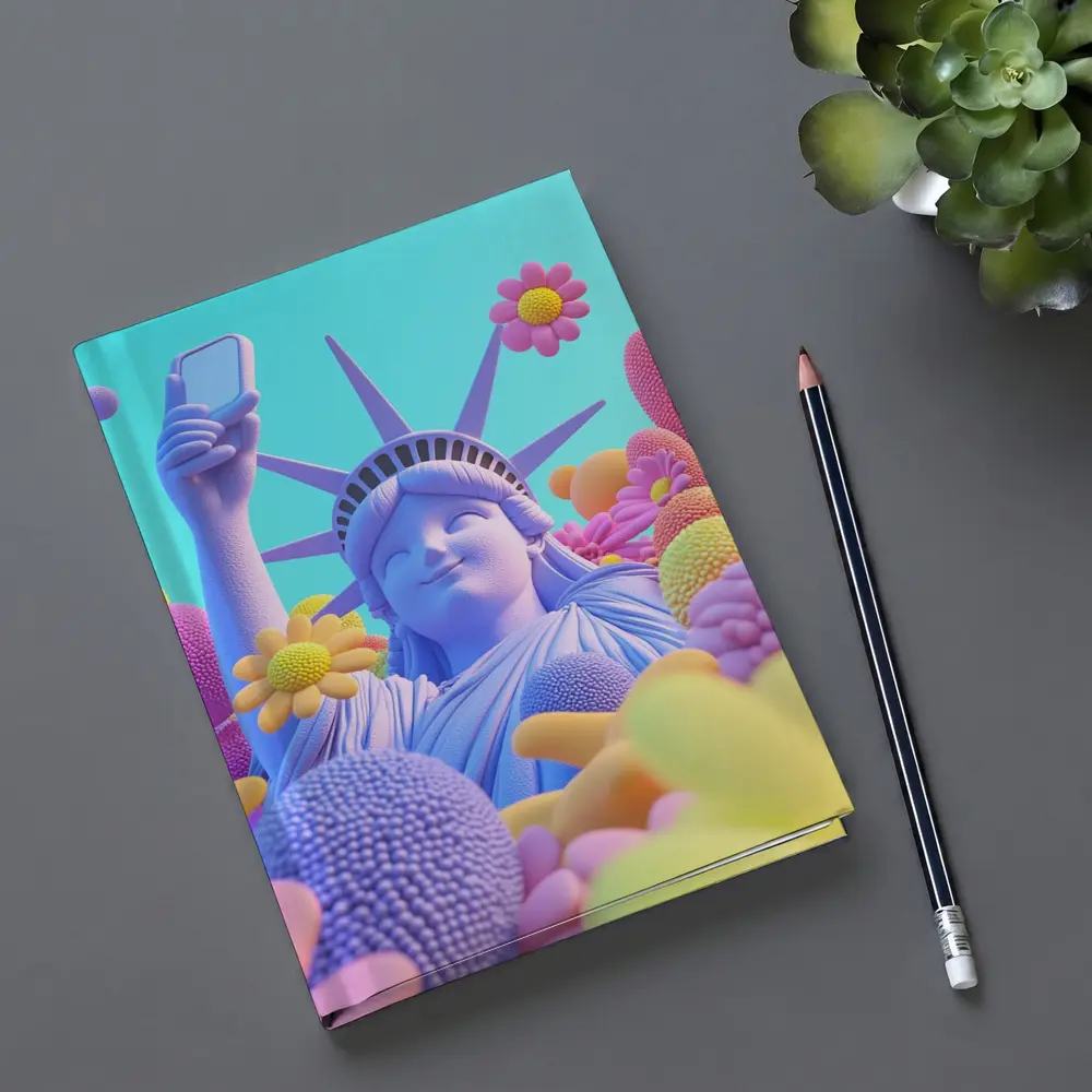 Statue of Liberty Selfie Pastel Floral Pop – Notebooks