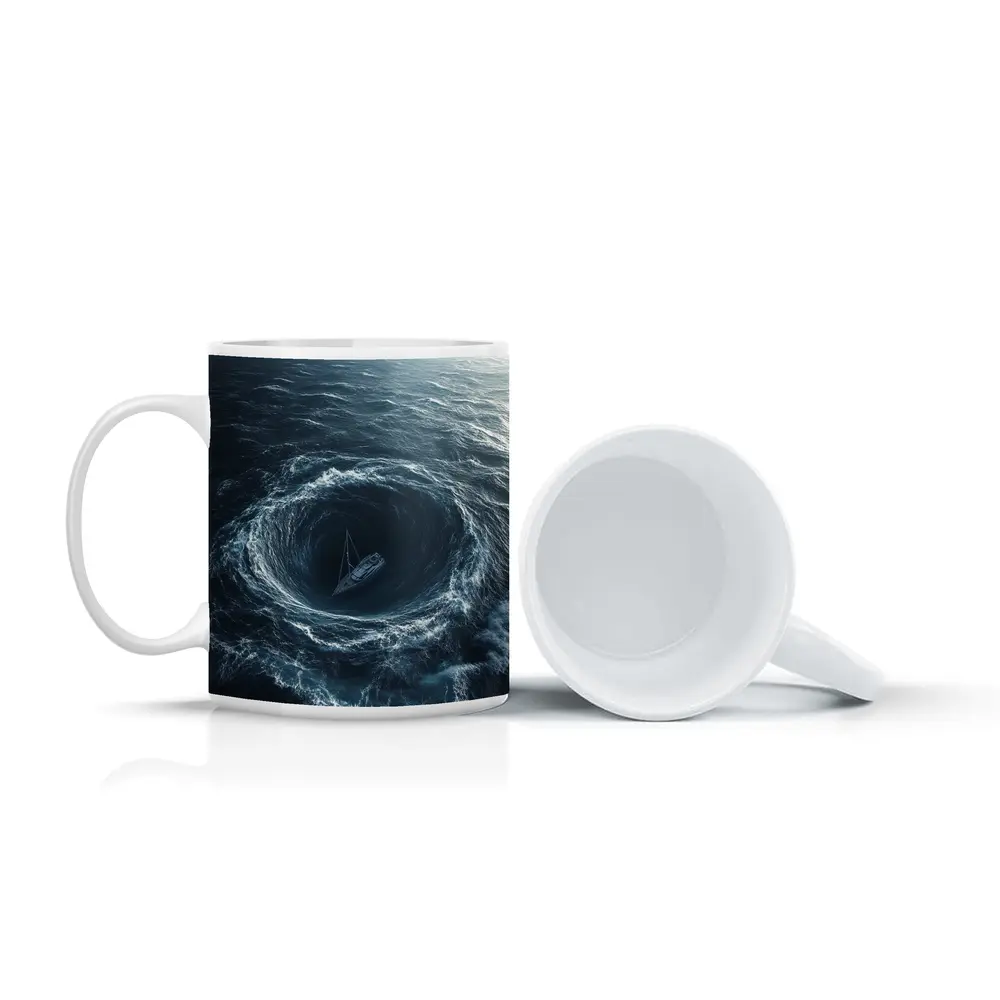 Sailboat Caught In Ocean Whirlpool Storm – Mugs