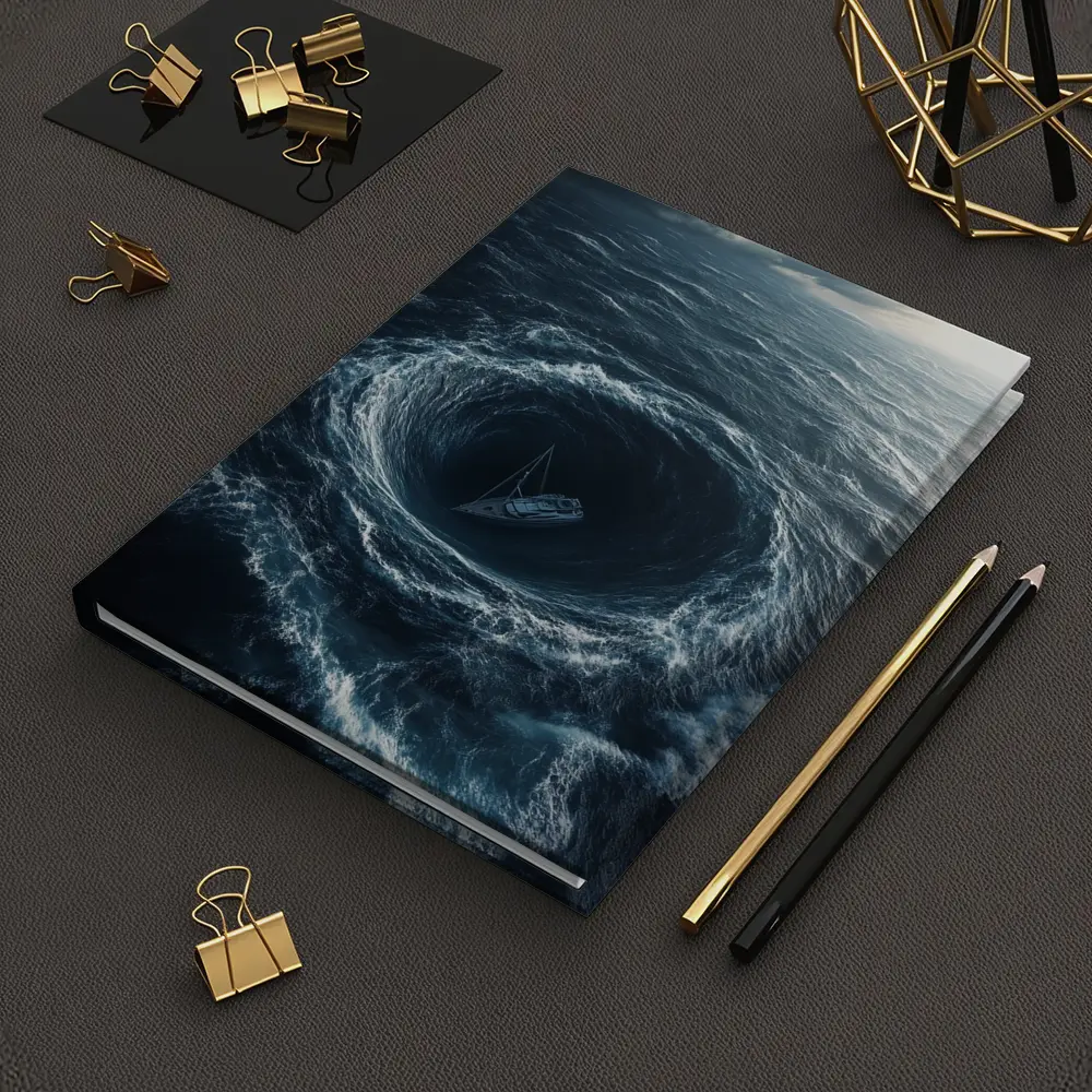 Sailboat Caught In Ocean Whirlpool Storm – Notebooks