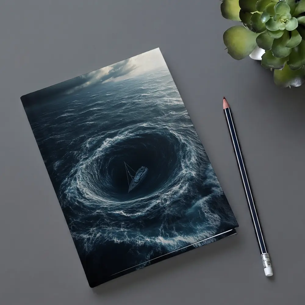 Sailboat Caught In Ocean Whirlpool Storm – Notebooks