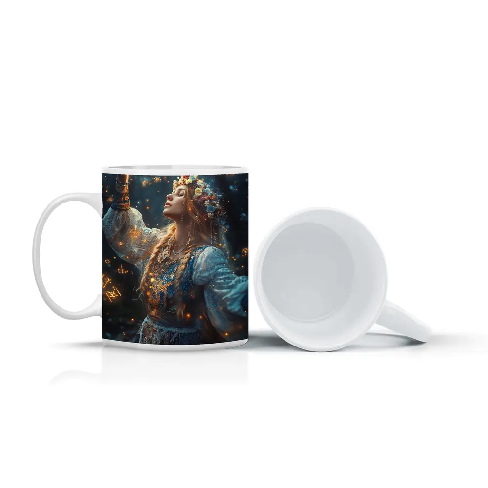 Mystical Woman with Zodiac Symbols Forest – Mugs