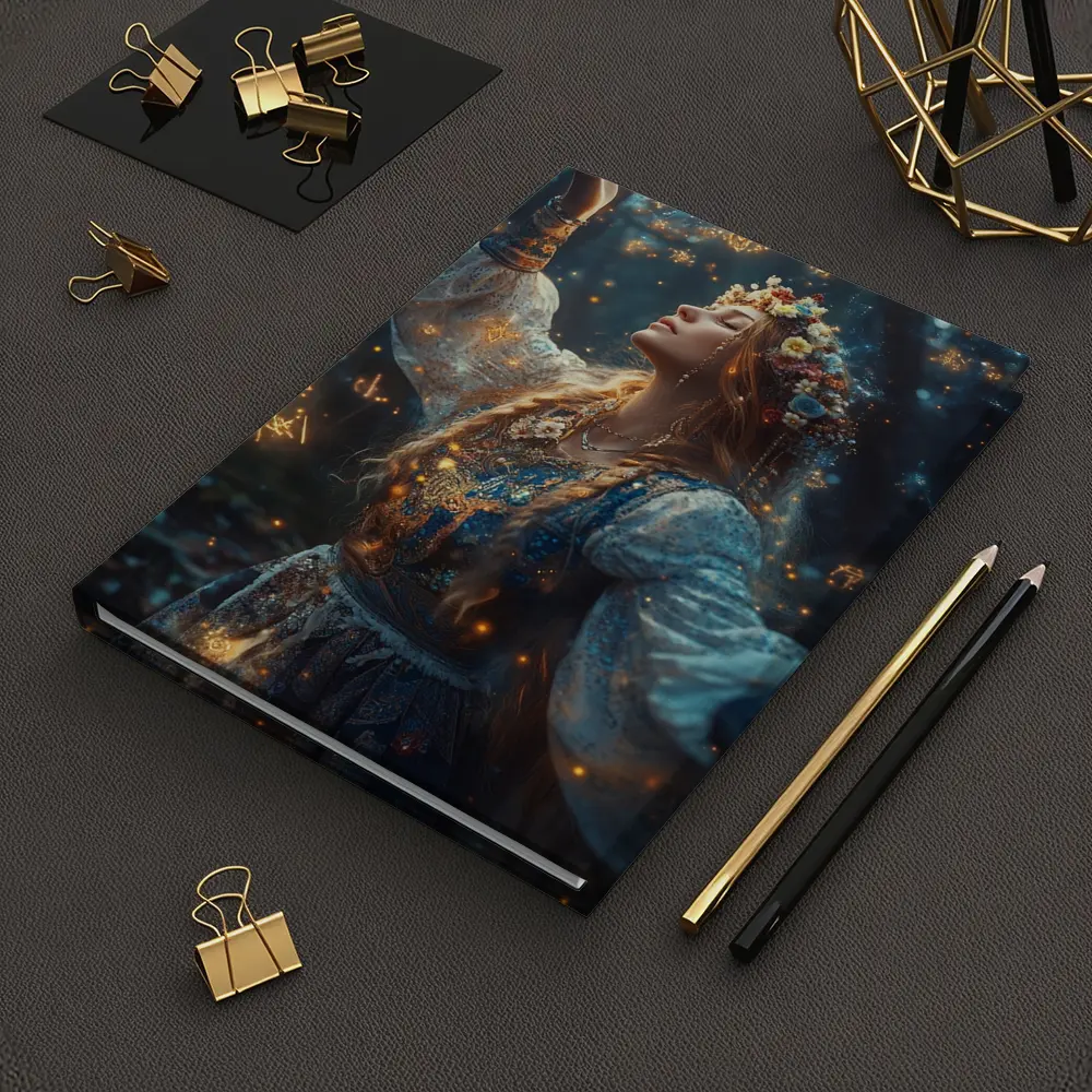 Mystical Woman with Zodiac Symbols Forest – Notebooks