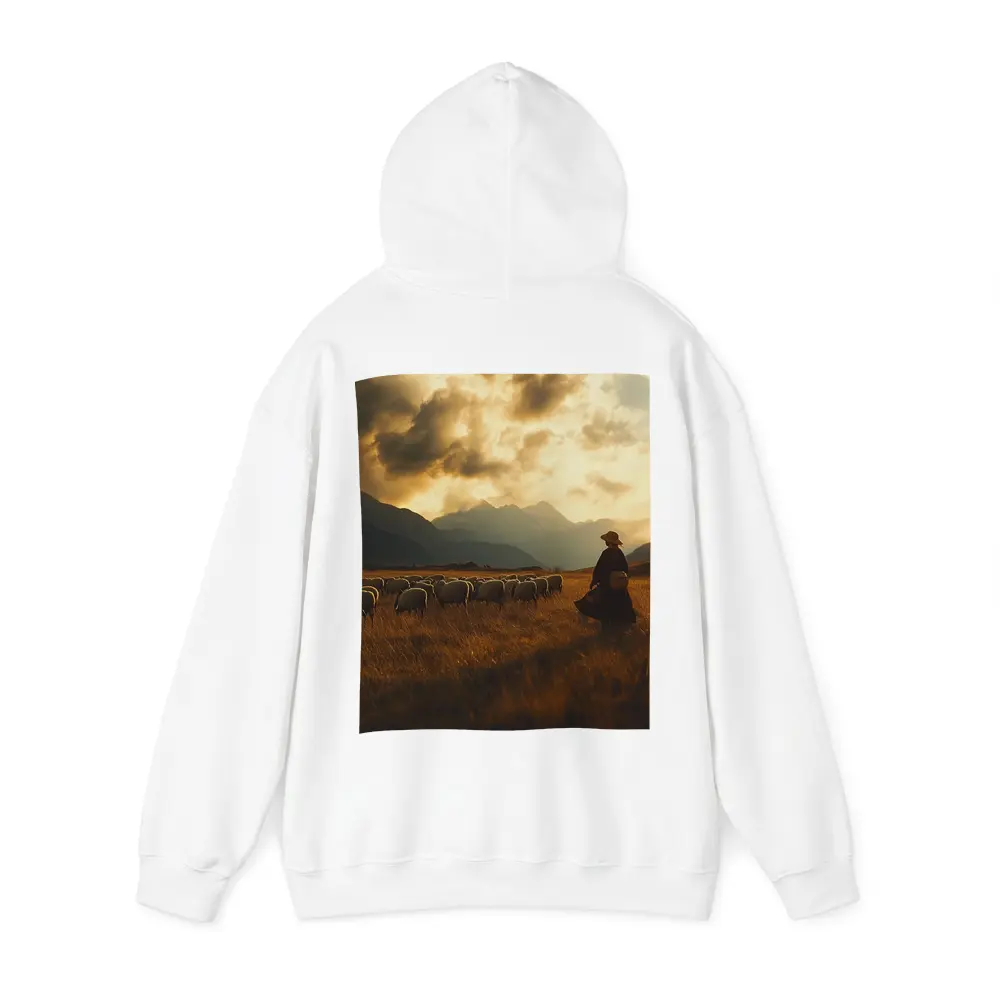 Shepherd With Flock Golden Mountain Sunset – Hoodies