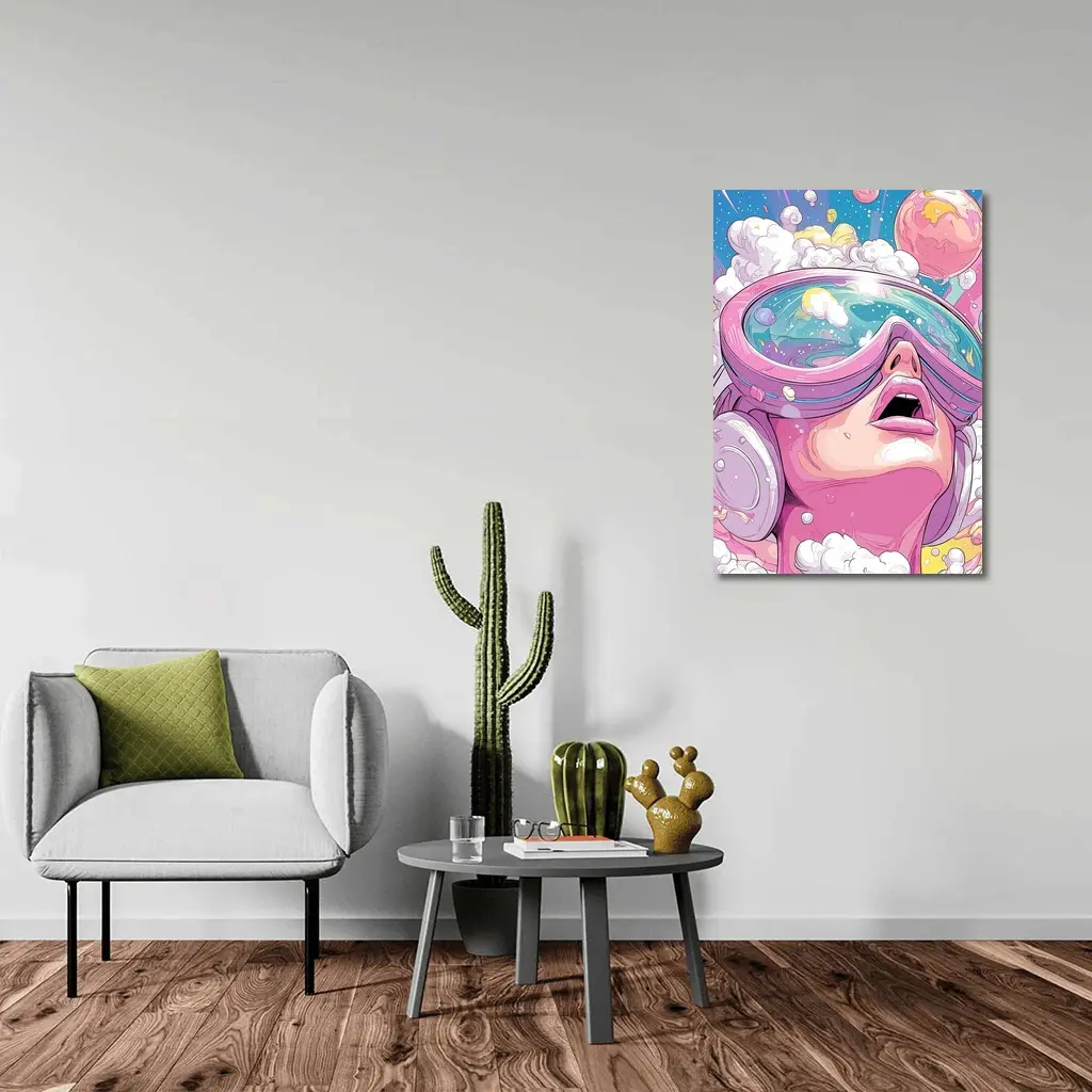 Anime Girl VR Goggles Cosmic Space Dream – Wall Art