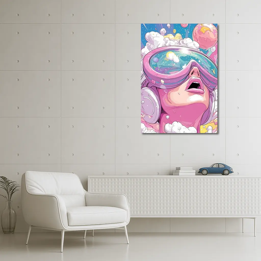 Anime Girl VR Goggles Cosmic Space Dream – Wall Art
