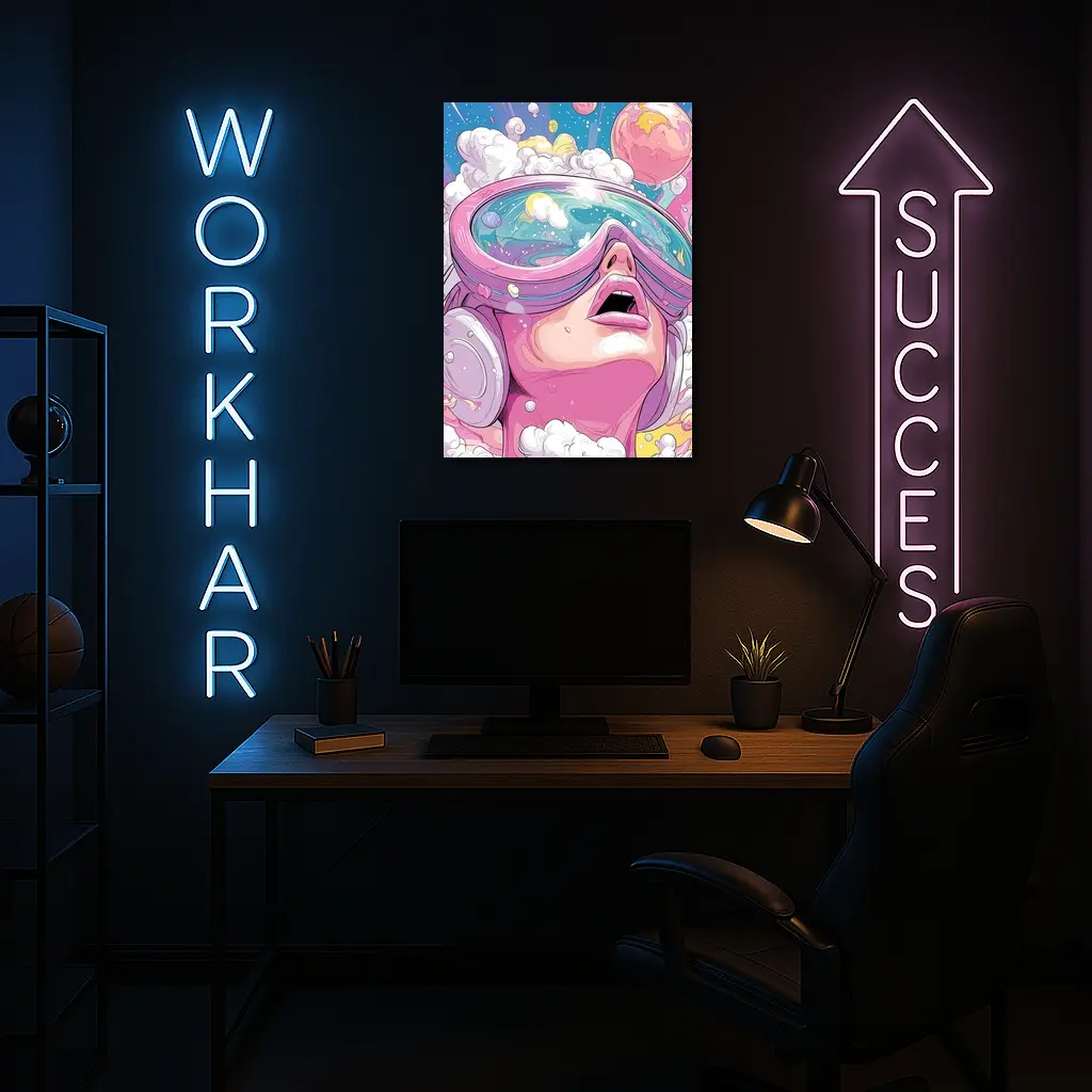 Anime Girl VR Goggles Cosmic Space Dream – Wall Art