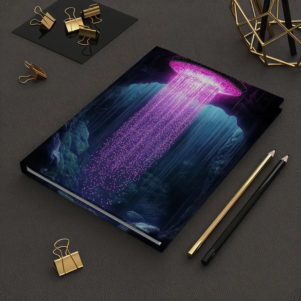Neon Pink UFO Shower Cave Dark Fantasy – Notebooks