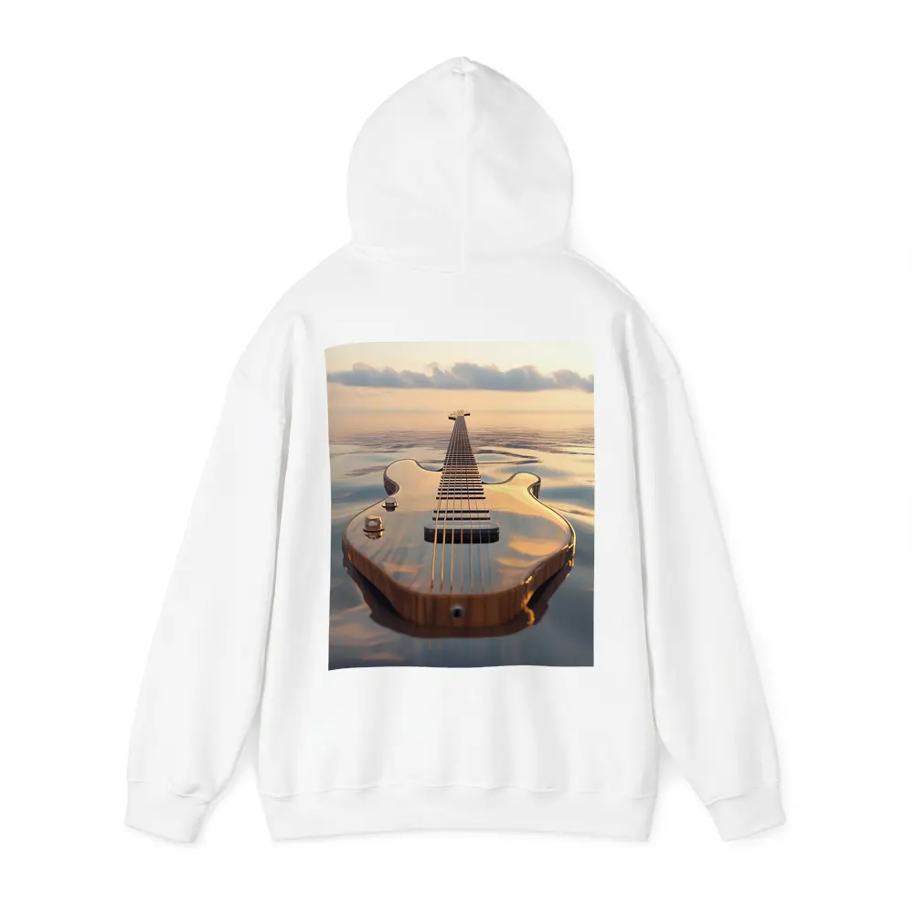 Electric Guitar Floating On Calm Ocean – Hoodies
