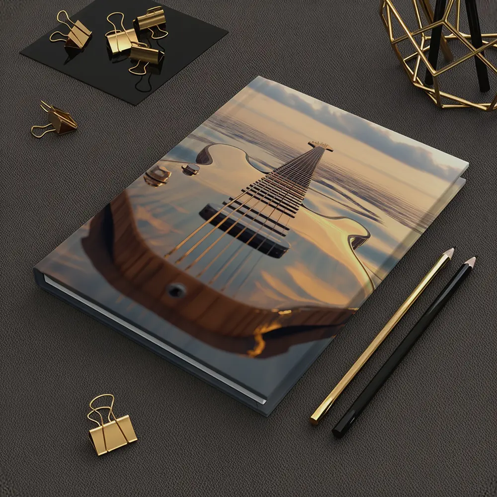 Electric Guitar Floating On Calm Ocean – Notebooks