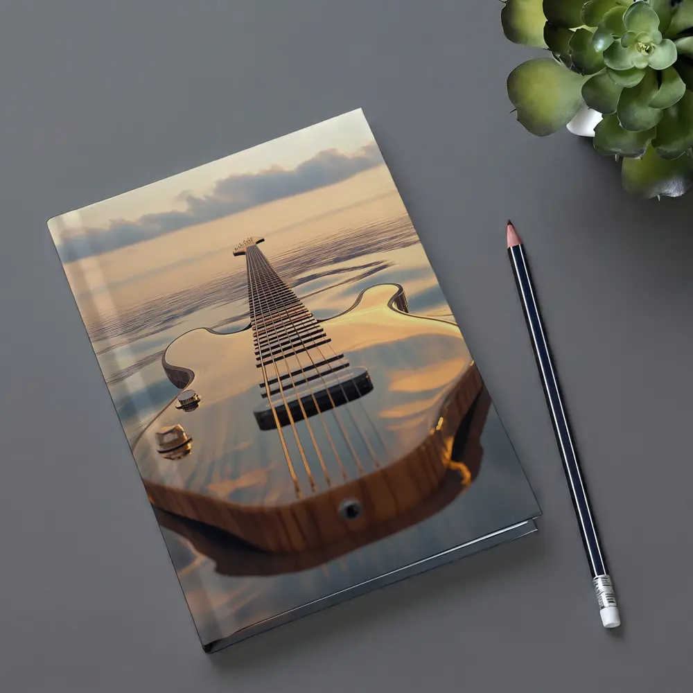 Electric Guitar Floating On Calm Ocean – Notebooks
