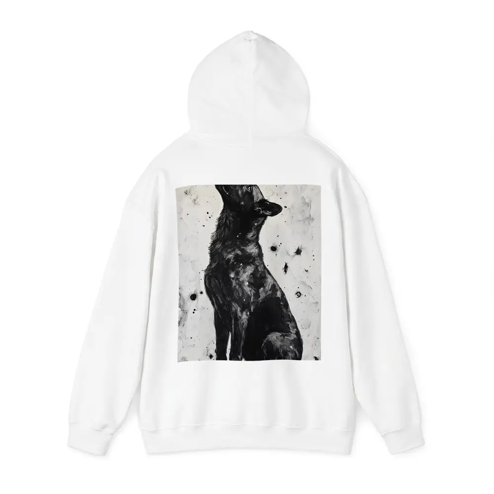 Black German Shepherd Howling Ink Art – Hoodies