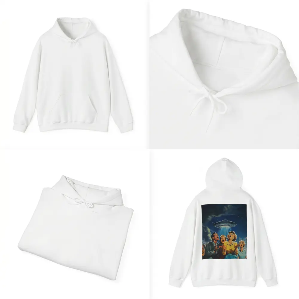 Retro Fifties UFO Invasion Panic City Night – Hoodies