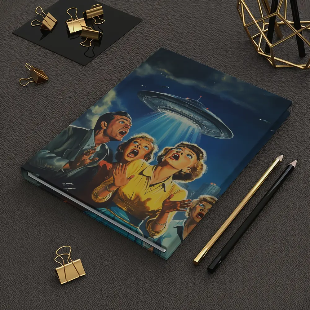 Retro Fifties UFO Invasion Panic City Night – Notebooks