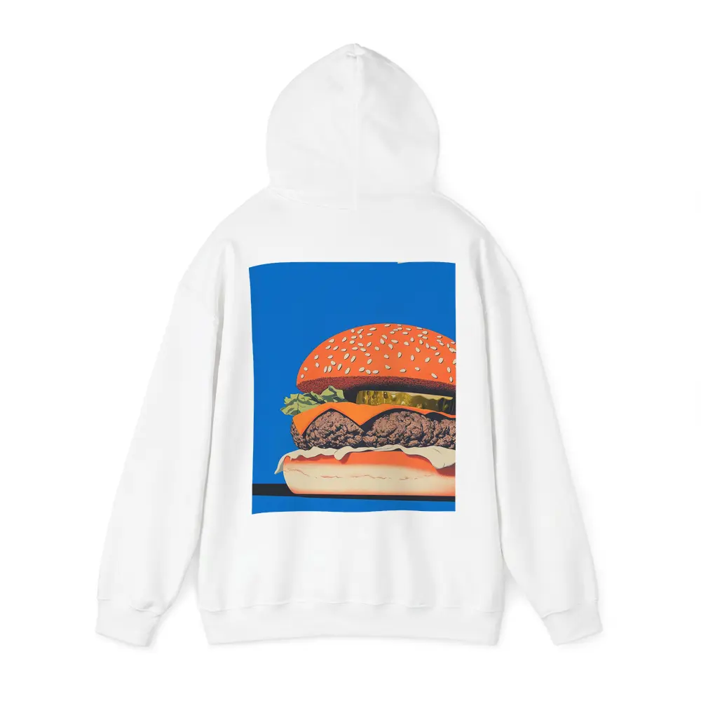 Cheeseburger Pop Art Blue Background – Hoodies