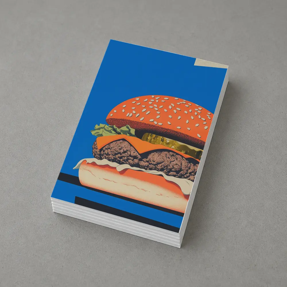 Cheeseburger Pop Art Blue Background – Postcards