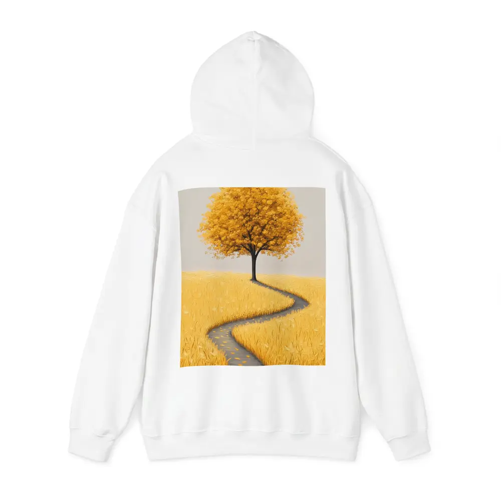Golden Tree Winding Path Yellow Field – Hoodies