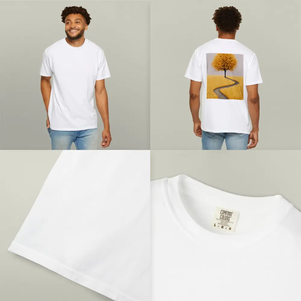 Golden Tree Winding Path Yellow Field – T-Shirts