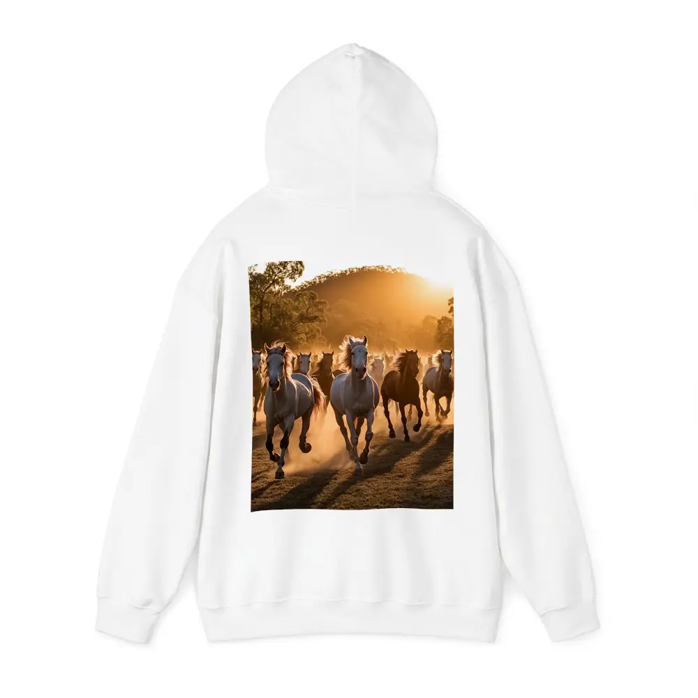 Wild Horses Running at Golden Sunset – Hoodies