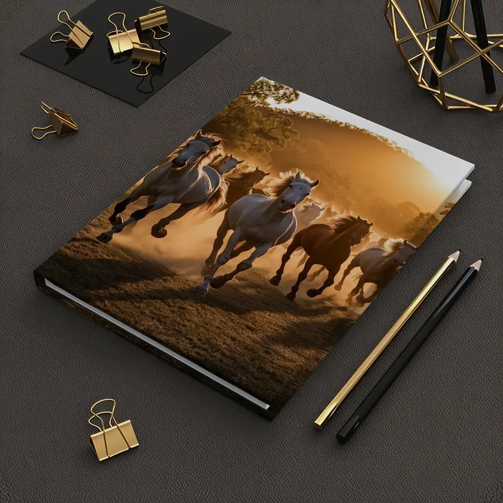 Wild Horses Running at Golden Sunset – Notebooks