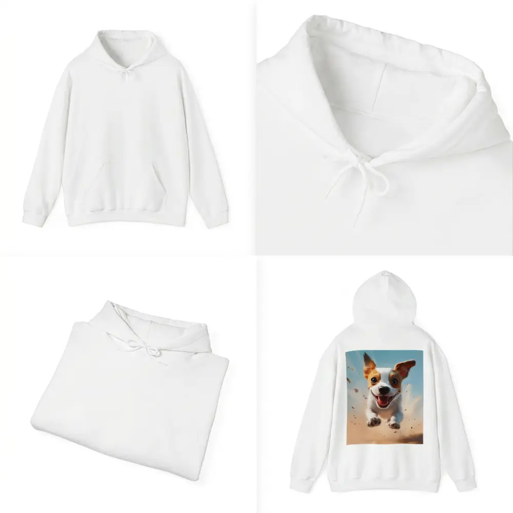 Jack Russell Puppy Running Sandy Blue Sky – Hoodies