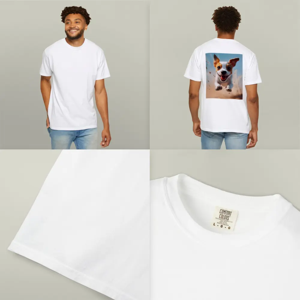 Jack Russell Puppy Running Sandy Blue Sky – T-Shirts