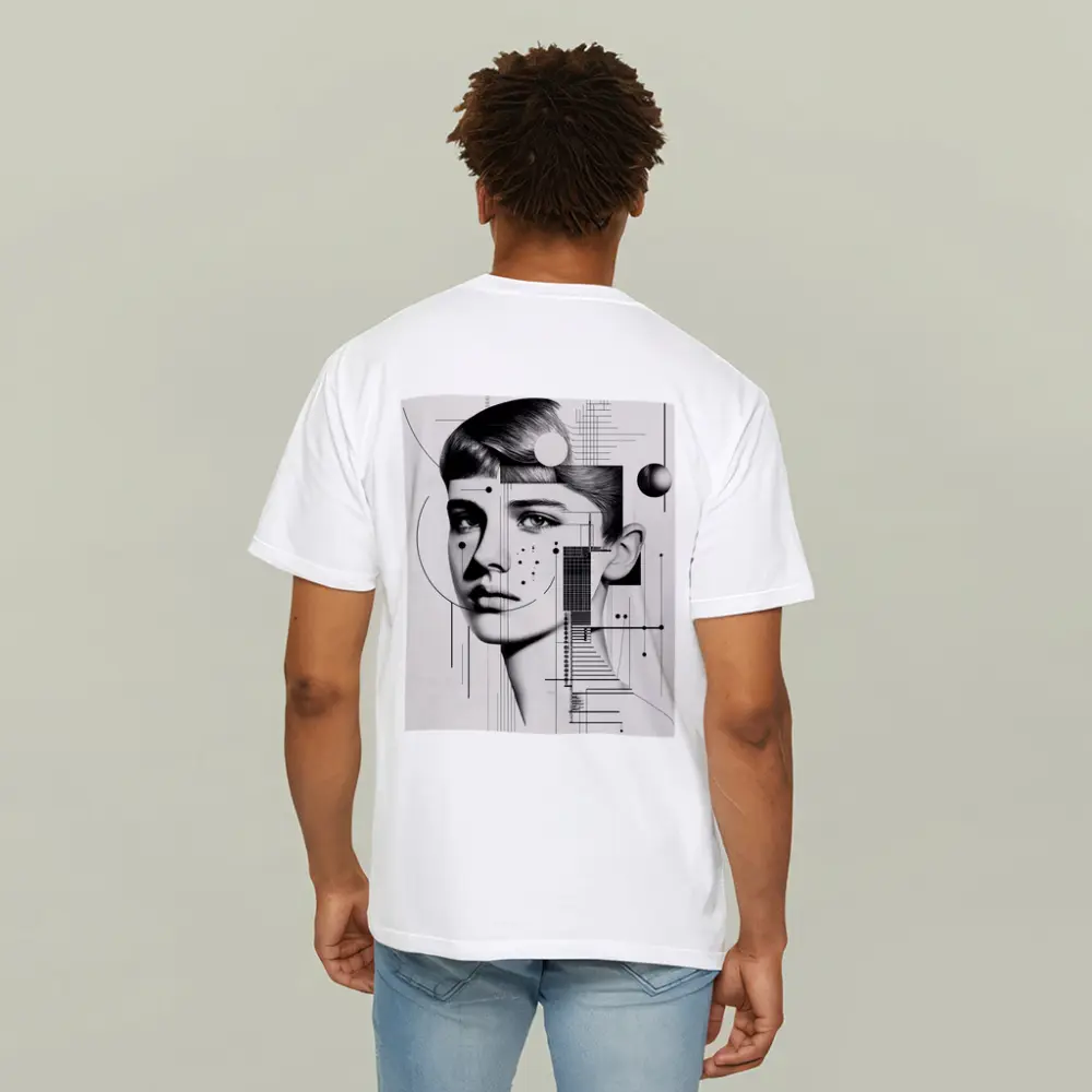 Abstract Woman Face Black White Geometric Art – T-Shirts