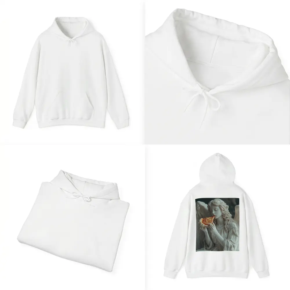 Angel Statue Eating Pizza Slice Art – Hoodies