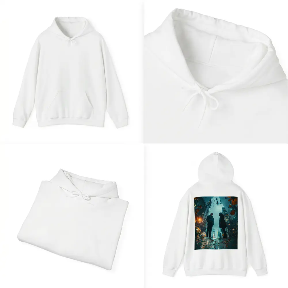 Couple Facing Each Other Rainy New York City – Hoodies