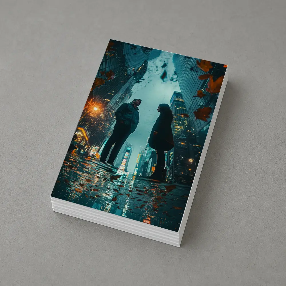 Couple Facing Each Other Rainy New York City – Postcards