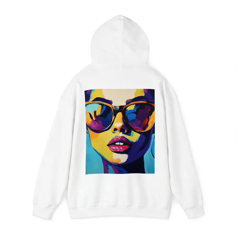 Pop Art Woman Portrait With Colorful Sunglasses – Hoodies