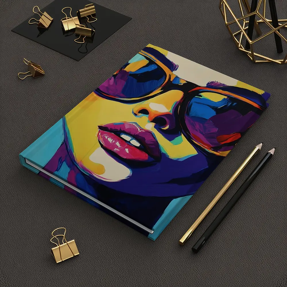 Pop Art Woman Portrait With Colorful Sunglasses – Notebooks