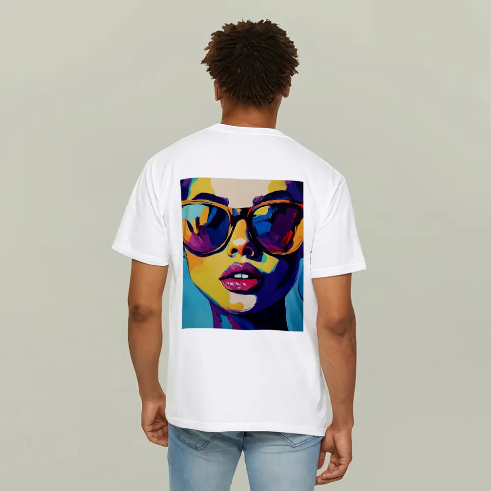 Pop Art Woman Portrait With Colorful Sunglasses – T-Shirts