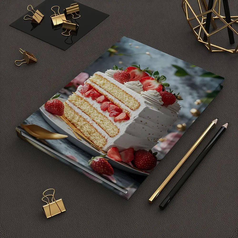 Strawberry Layer Cake White Cream Dessert – Notebooks