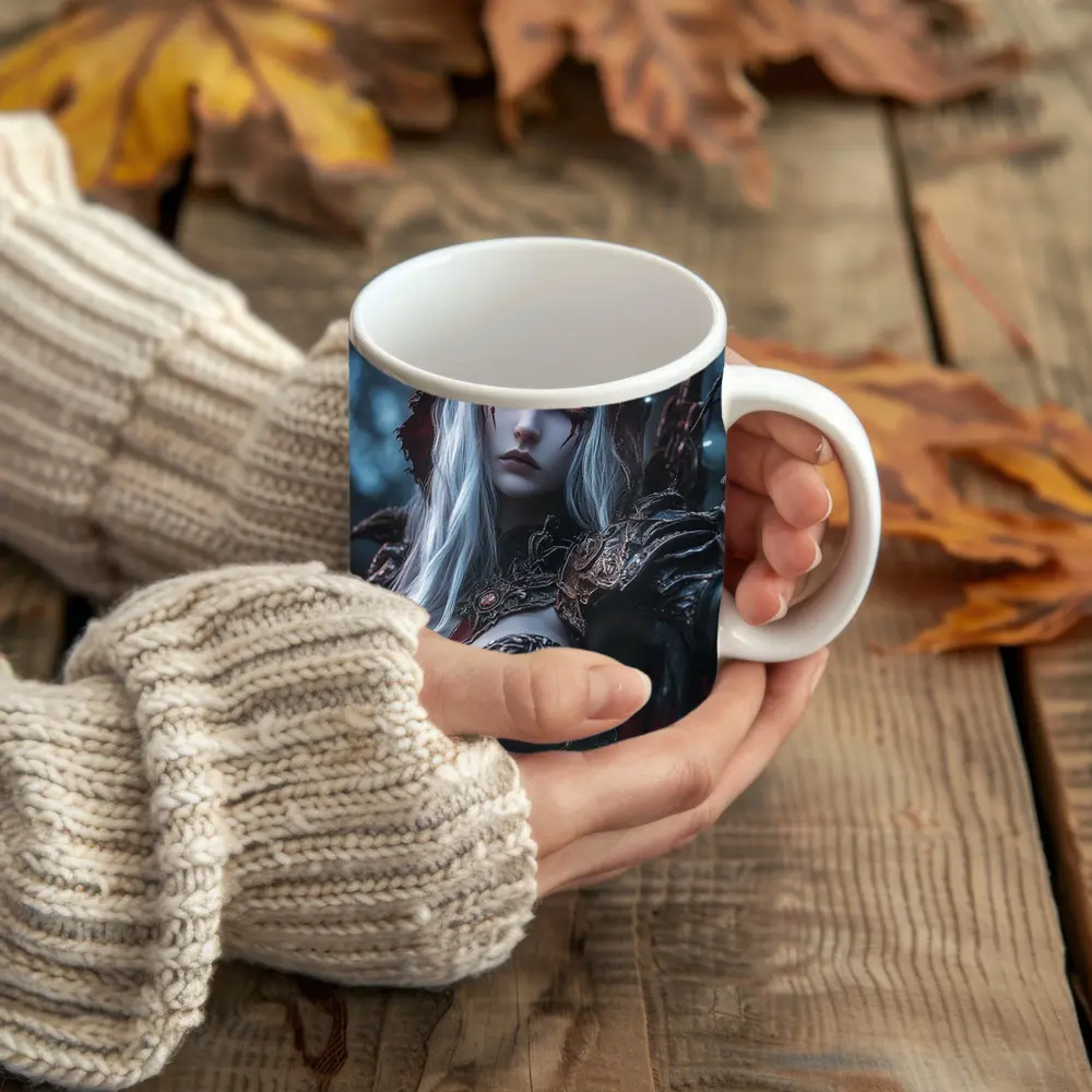 Dark Elf Warrior Queen Snowy Forest – Mugs