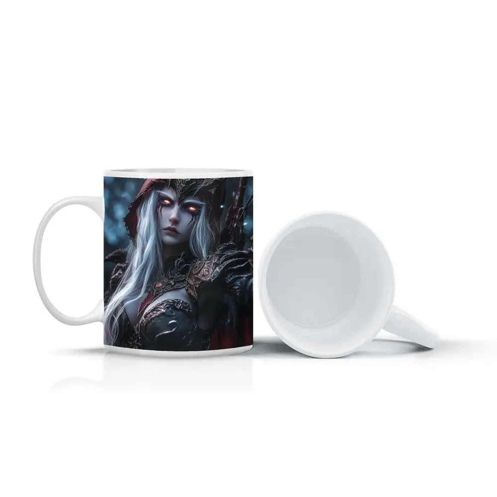 Dark Elf Warrior Queen Snowy Forest – Mugs