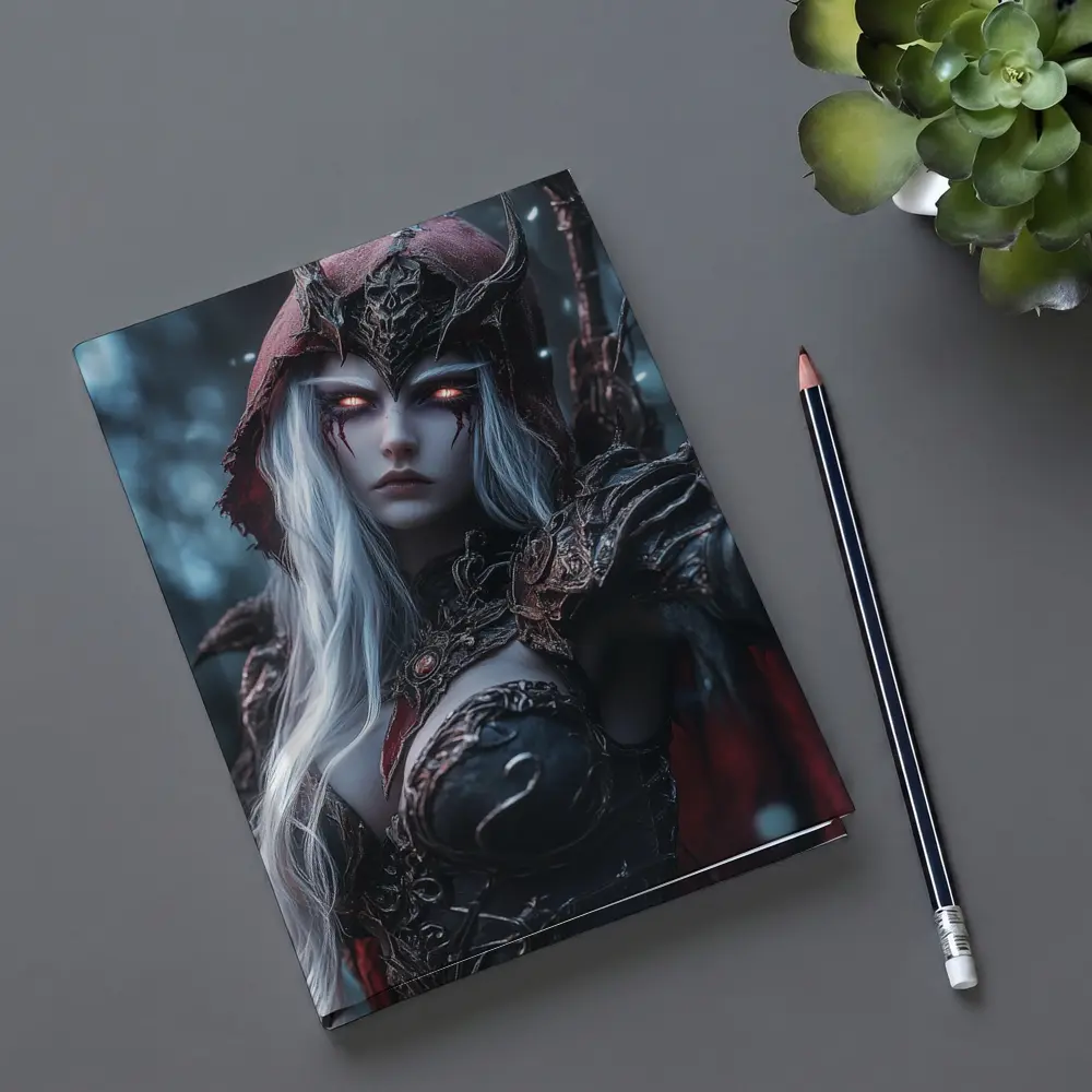 Dark Elf Warrior Queen Snowy Forest – Notebooks