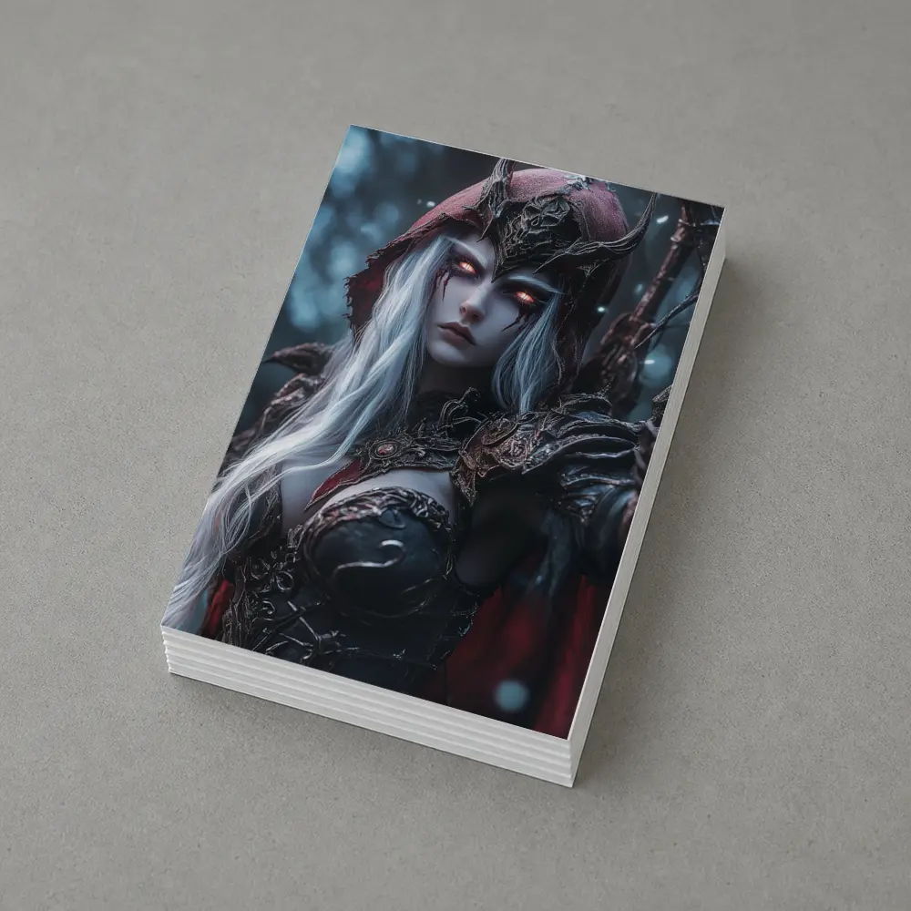 Dark Elf Warrior Queen Snowy Forest – Postcards