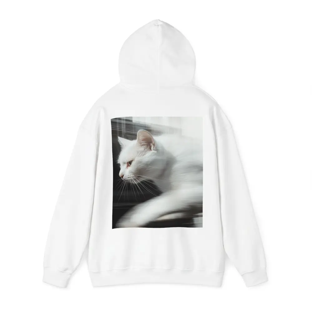 White Cat Resting By Window Light – Hoodies