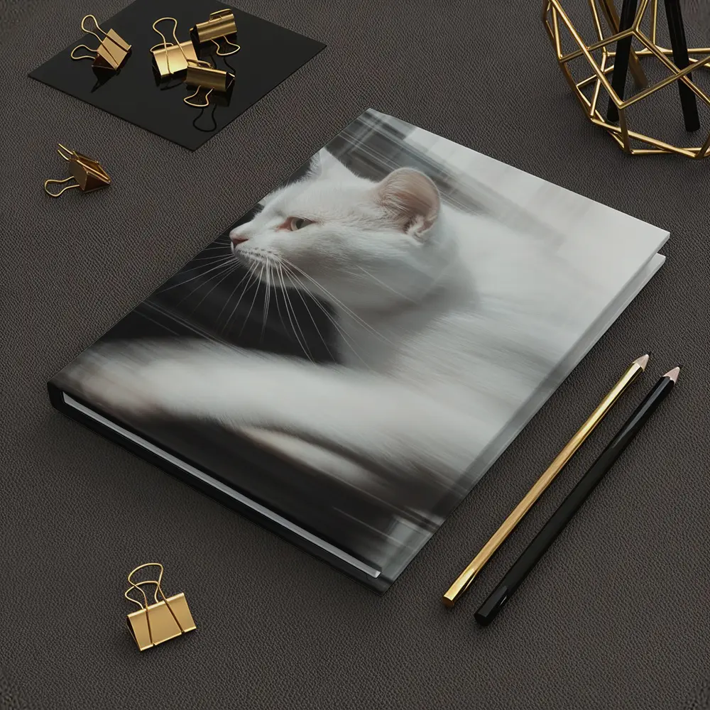 White Cat Resting By Window Light – Notebooks