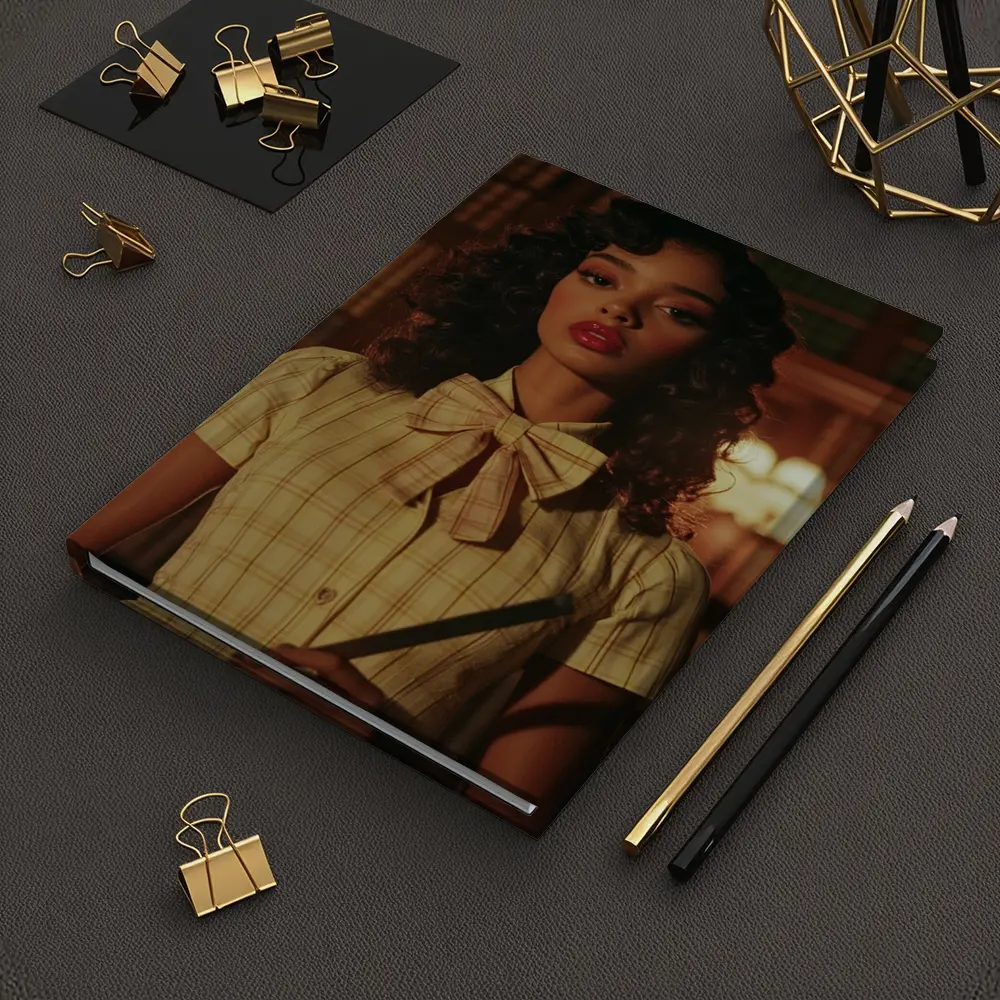 Young Woman Library Retro Dark Academia Portrait – Notebooks