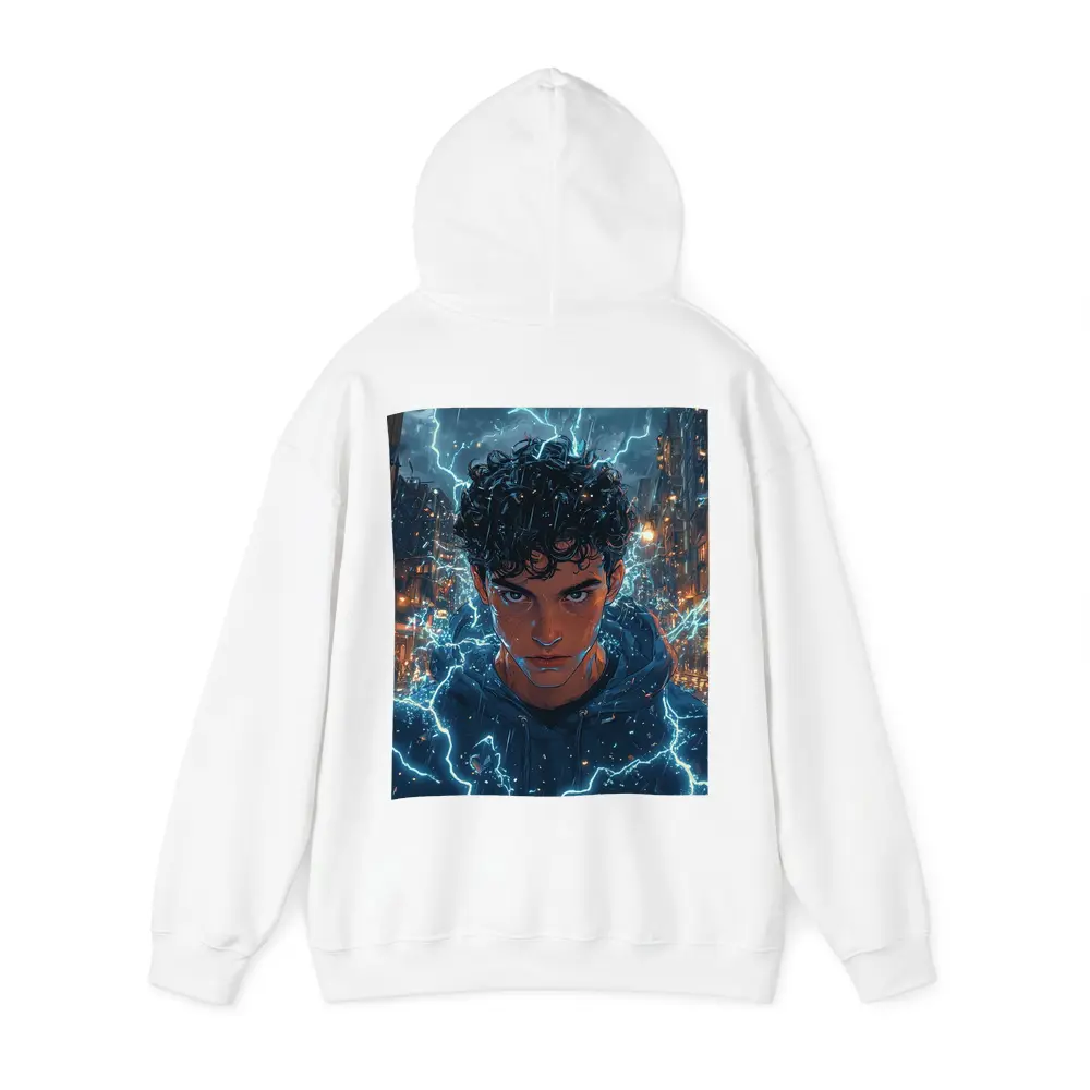Anime Boy Lightning Storm Urban City Street – Hoodies