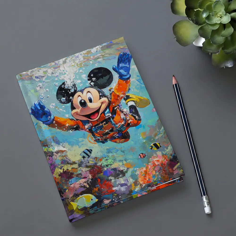 Mickey Mouse Scuba Diving Coral Reef Art – Notebooks