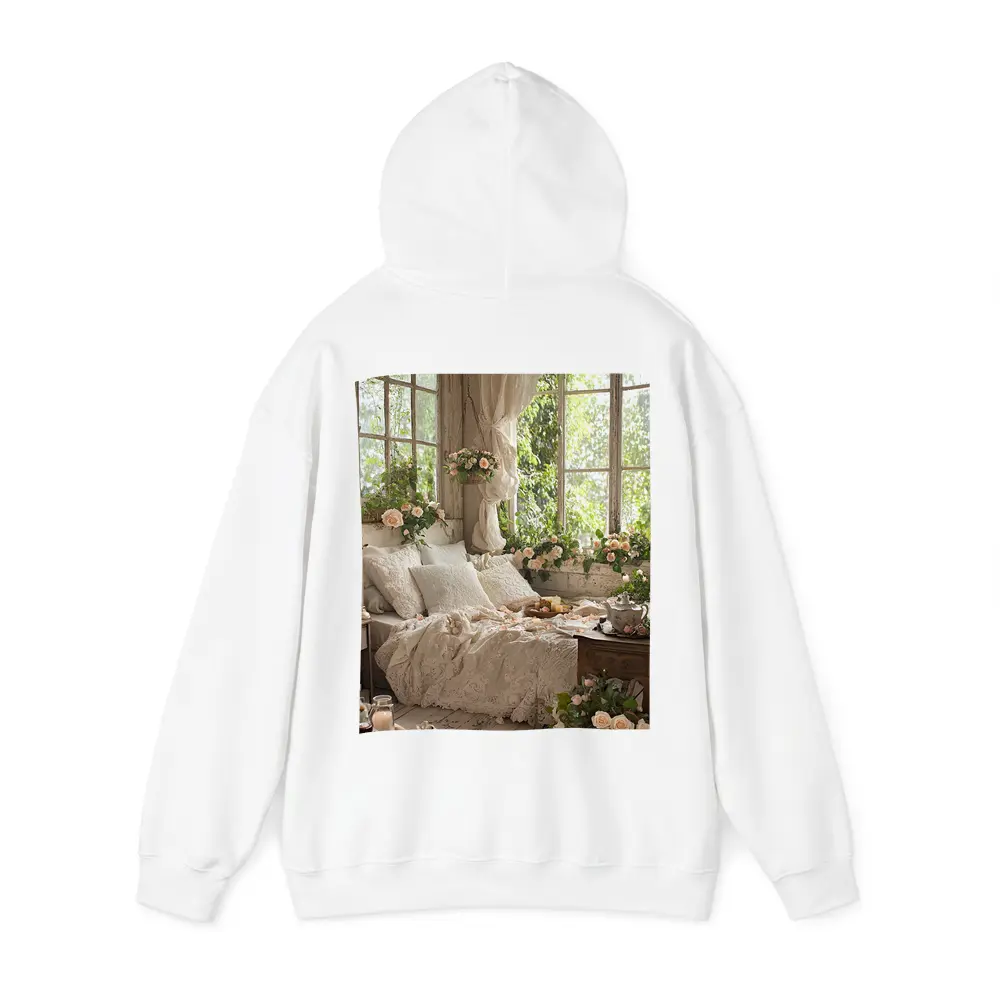 Cottagecore Bedroom Roses Lace Floral Interior – Hoodies