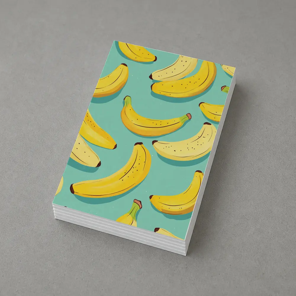 Yellow Bananas Pattern On Teal Background – Postcards