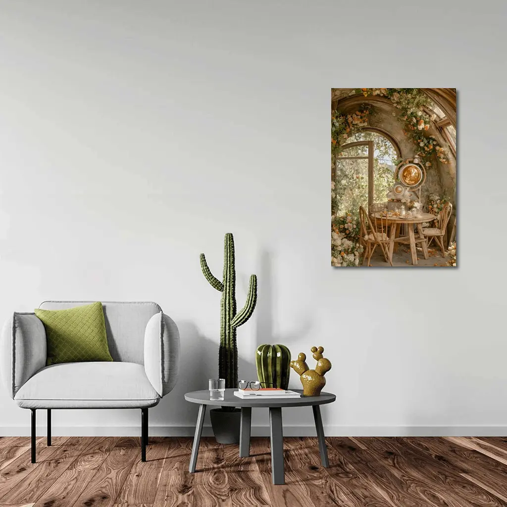 Floral Arch Cottage Garden Room Interior – Wall Art