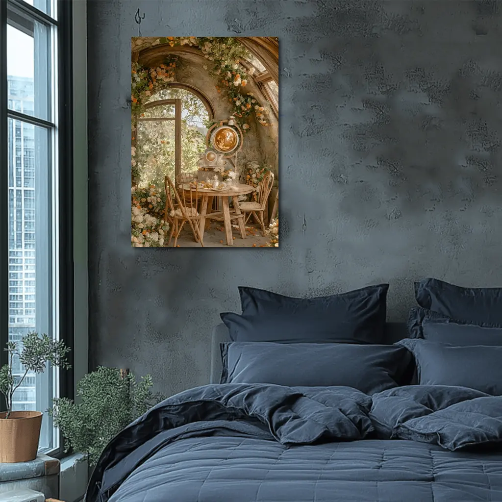 Floral Arch Cottage Garden Room Interior – Wall Art