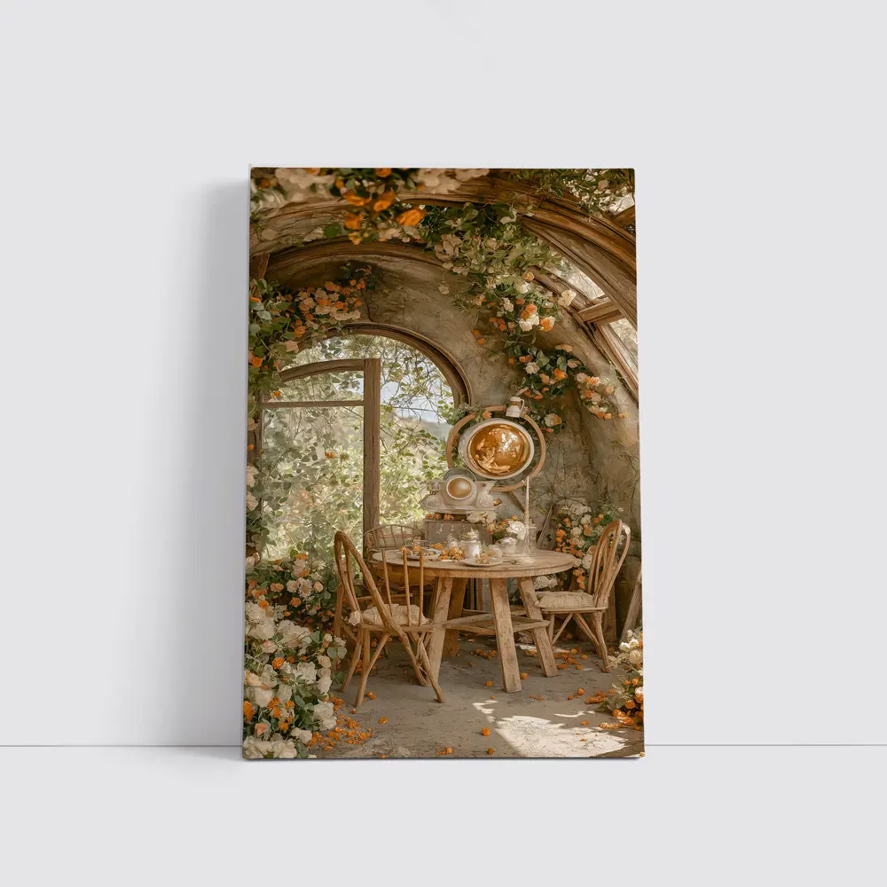 Floral Arch Cottage Garden Room Interior – Wall Art